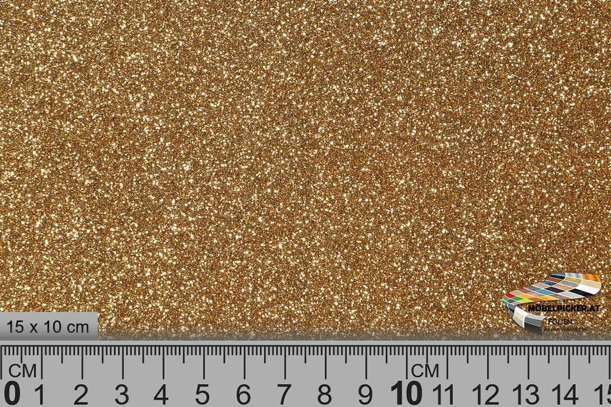 Glitzerfolie Glitter Champagner-Gold MPGLR19 für Wände, Raumteiler, Säulen, Werbeständer, Werbebanner