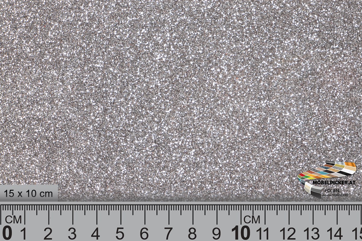 Glitzerfolie Glitter Silber MPGLR7 für Wände, Raumteiler, Säulen, Werbeständer, Werbebanner