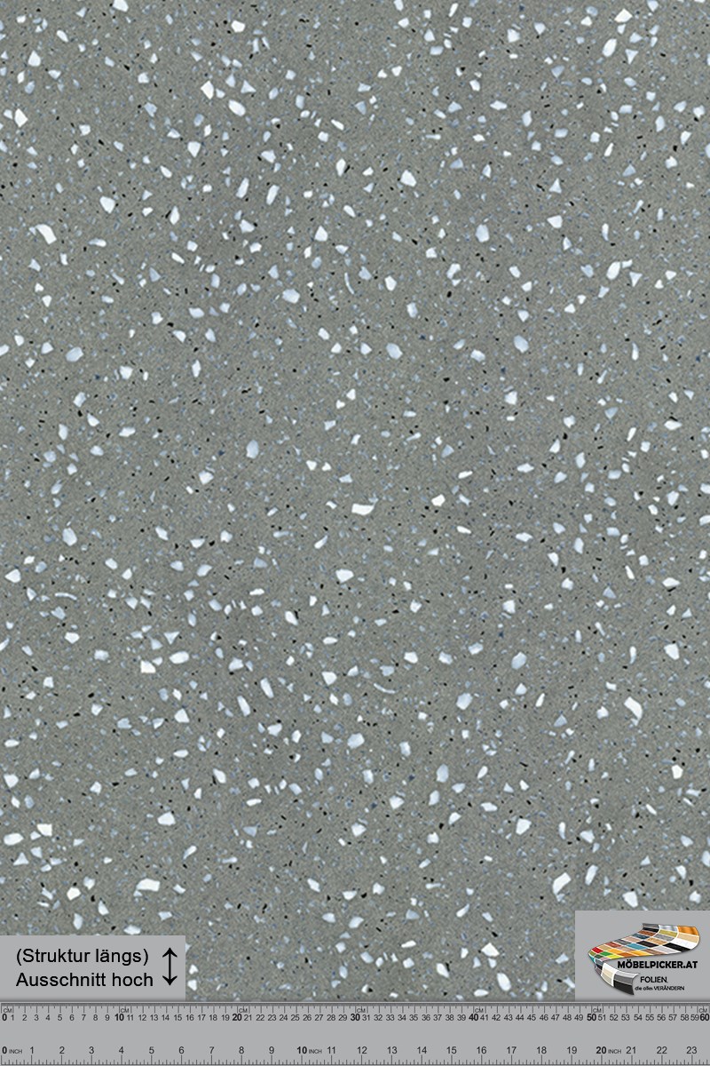 Stein: Terrazzo hellgrau Eisglanz MPNS896 für Esstisch, Wohnzimmertisch, Küchentisch, Tische, Sideboard und Schlafzimmerschränke